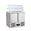 SALADETTE REFRIGERATA POSITIVA STATICA 2 PORTE CON SOVRASTRUTTURA IN VETRO – SF 901 G – Temp. +2°C/+8°C – Dim. cm L90xP70xh134
