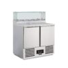 SALADETTE REFRIGERATA POSITIVA STATICA 2 PORTE CON PORTACONDIMENTI – SF 901 GZ – Temp. +2°C/+8°C – Dim. cm L90xP70xh118