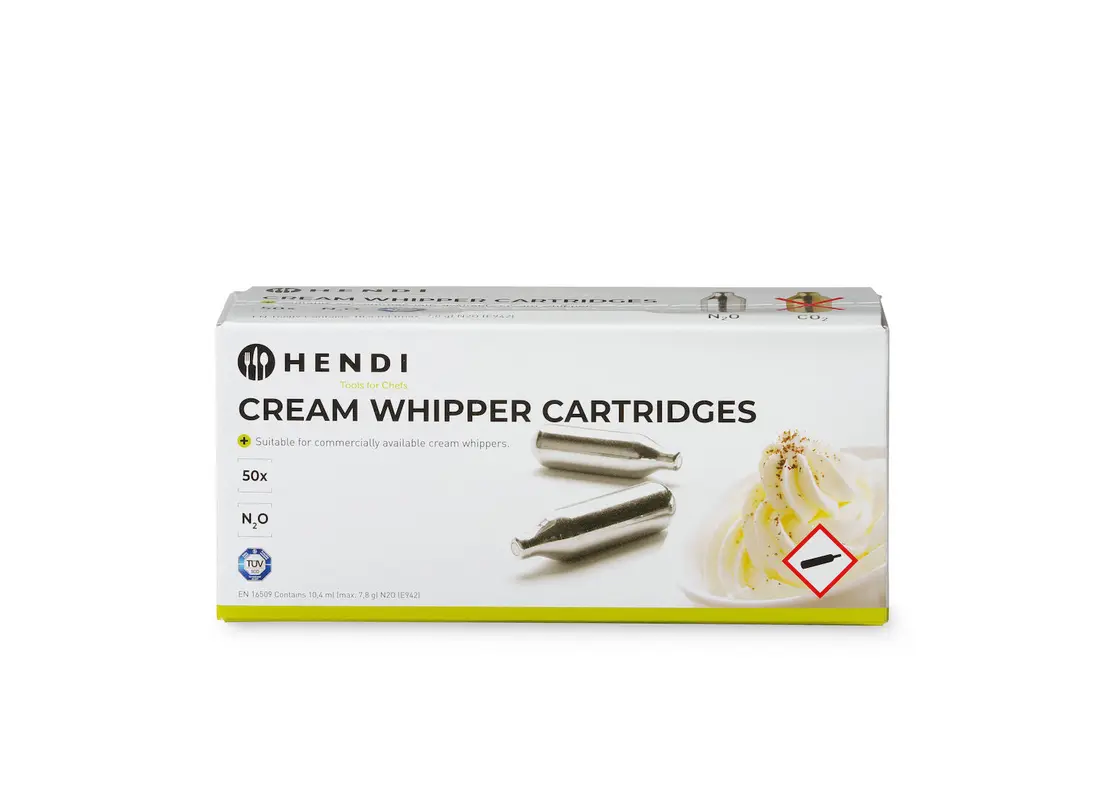 capsule per sifone panna Hendi 586907 - N₂O, confezione da 50 pezzi - confezione da 50 capsule