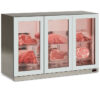 Frigo vetrina pensile per carne 3 ante WALL MEAT 300 INOX – -2°C/+10°C – L135×P56,5×H85,2 cm