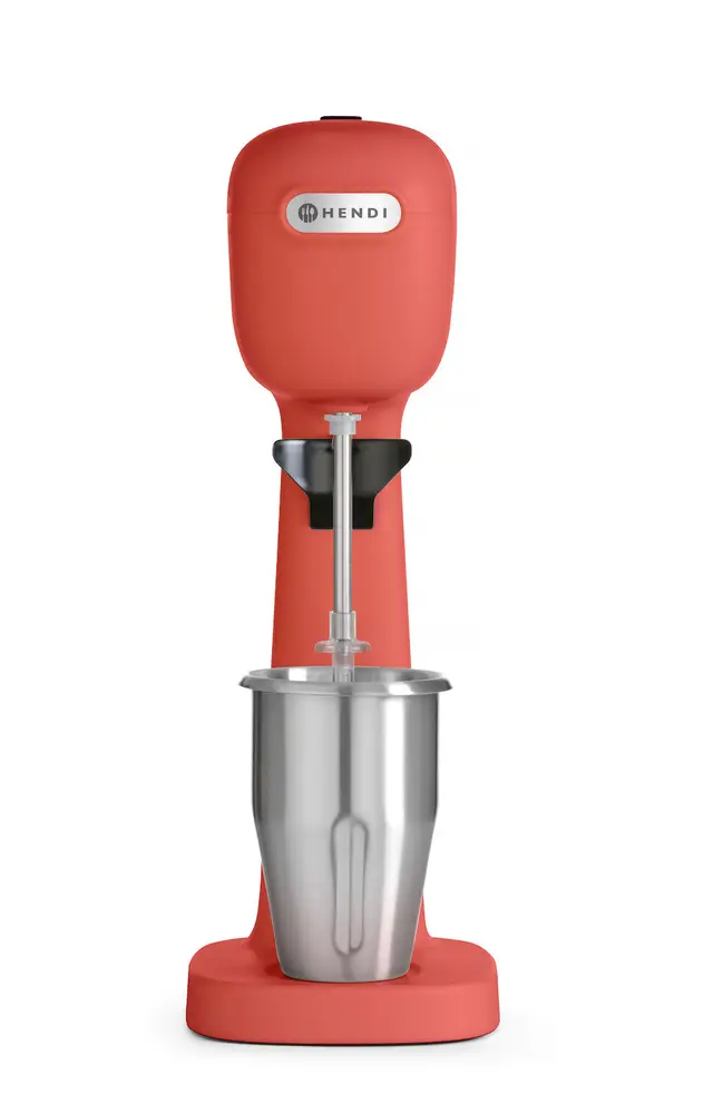 frullino per frappè Hendi 221648 - rosso, 2 velocità - con bicchiere in acciaio inox