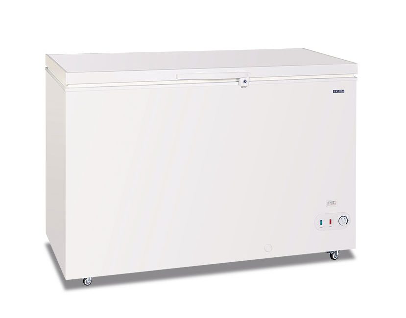 Congelatore a pozzetto statico con porta cieca battente – Klimaitalia GELO 450 PS | 368/383 L | -23/-10 °C | L 127,5 × P 75 × H 88 cm