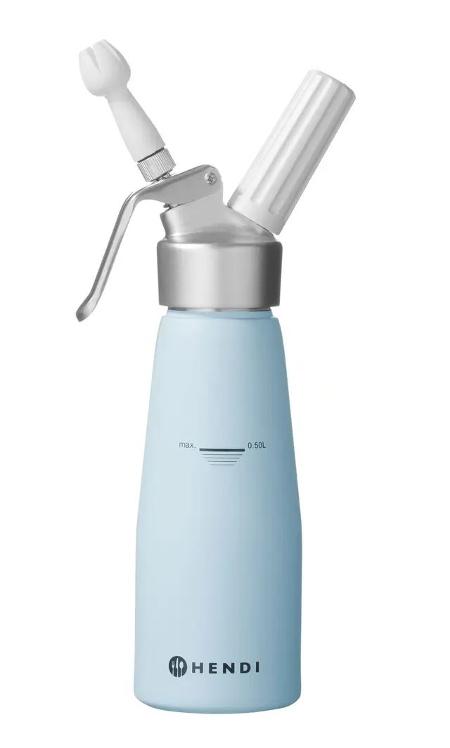 sifone per panna Hendi 975862 - 0,5 l in alluminio blu pastello - vista del prodotto