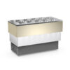 Banco a pozzetto statico – espositore gelato CARRARA CREAM 10 + 10 carapine da 7,5 L – Temp. -5°C/-20°C Dim. 151×72,4x101,5h