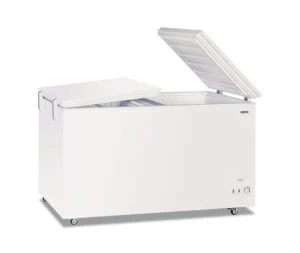 Congelatore a pozzetto statico con porta cieca flip-flop – Klimaitalia GELO 550 FLP | 459/473 L | -23/-10 °C | L 161 × P 68 × H 89,5 cm