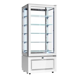 VETRINA VERTICALE PASTICCERIA VENTILATA POSITIVA 4 LATI VETRO – Temp. +2°C/+10°C Dim. 80,5x64,5x184 cm