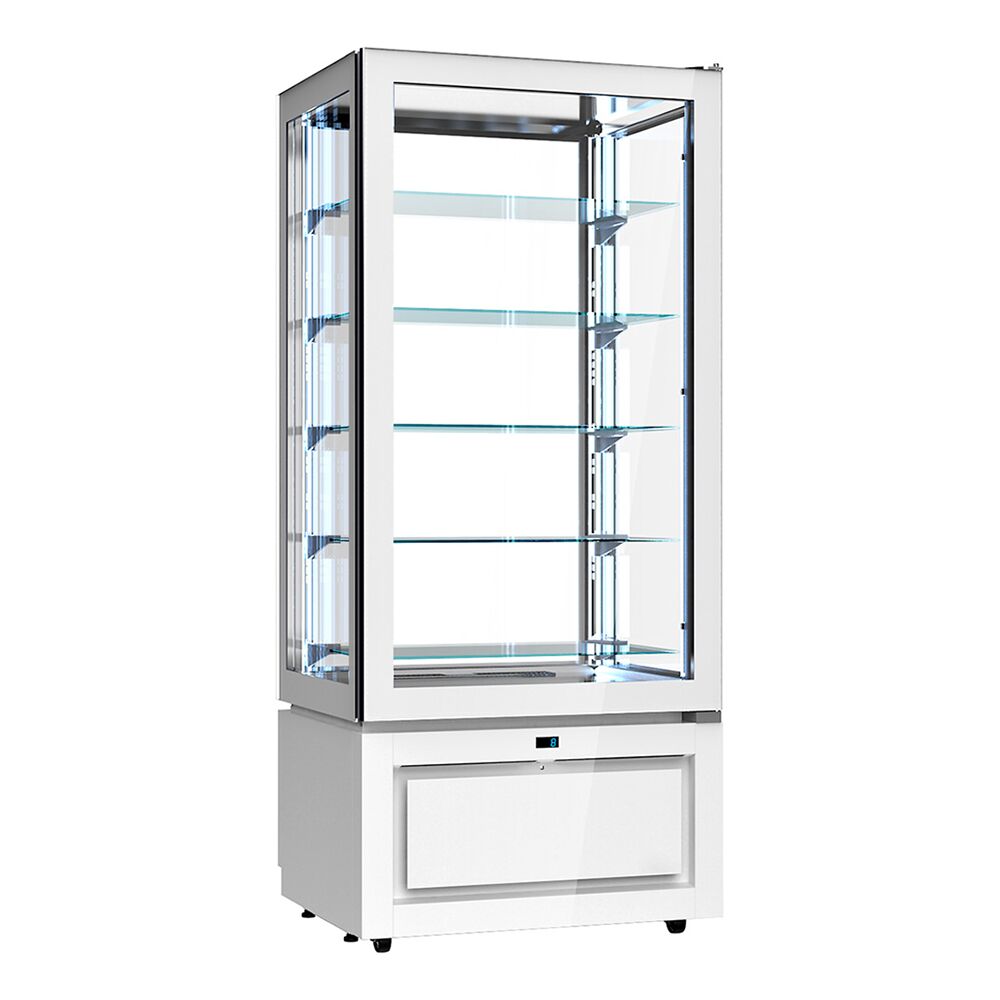 VETRINA VERTICALE PASTICCERIA VENTILATA POSITIVA 4 LATI VETRO – Temp. +2°C/+10°C Dim. 80,5x64,5x184 cm
