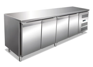 Tavolo frigo ventilato 4 porte – GN 4100 TN – Temp. -2°C/+8°C – L223xP70xH85 cm