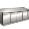 Tavolo frigo ventilato 4 porte con alzatina – GN 4200 TN – Temp. -2°C/+8°C – L223xP70xH95 cm