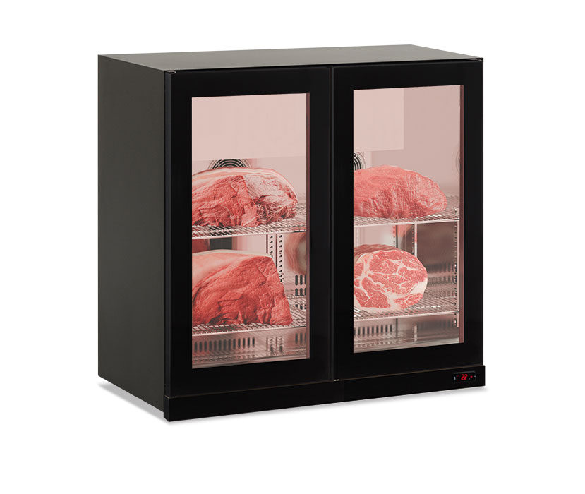 Frigo vetrina pensile per carne WALL MEAT 200 BLK – -2°C/+10°C – L90×P56,5×H85,2 cm
