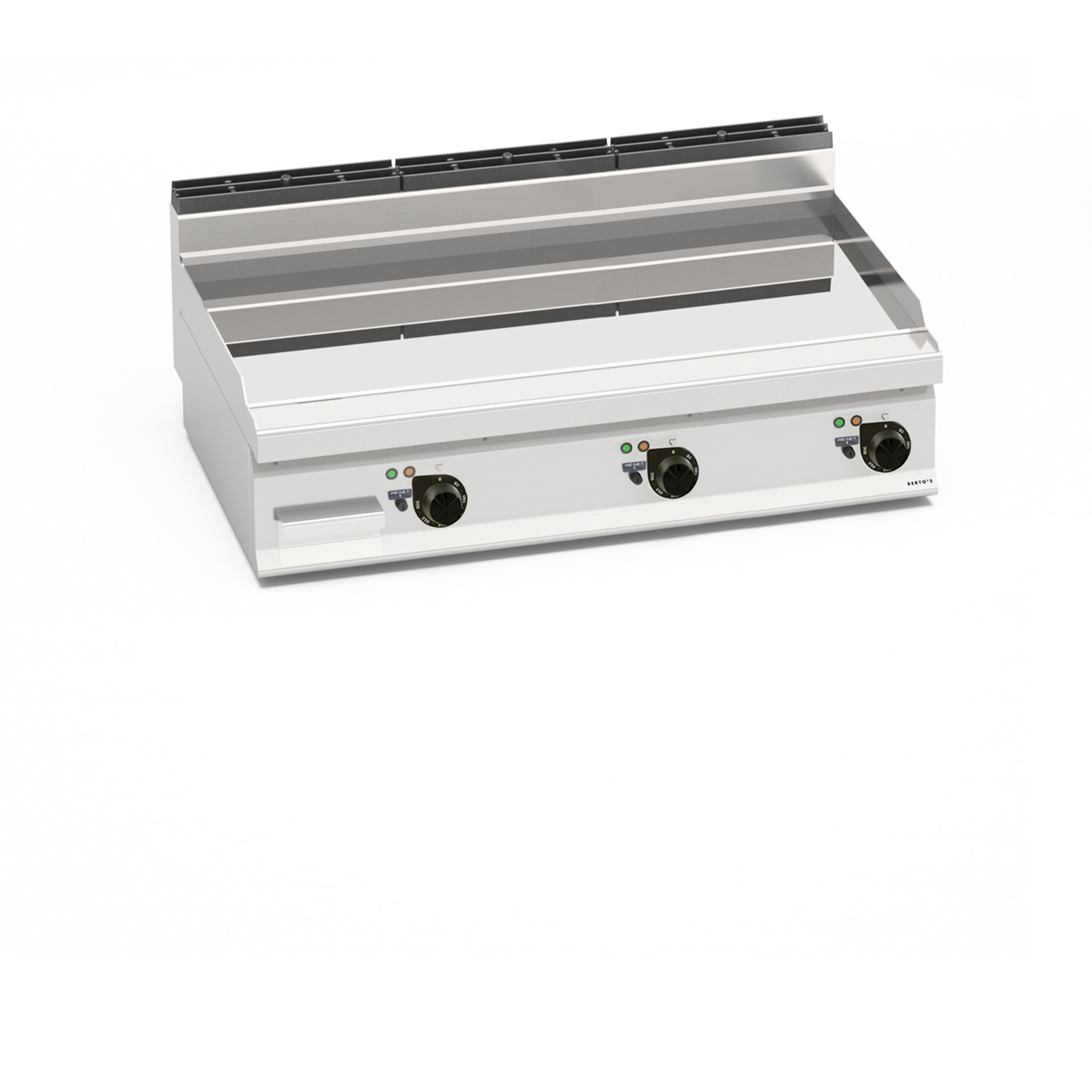 Fry top elettrico con piastra liscia Compound da banco | Berto’s E7FL12BP-3/CPD | L1200xP714xH290 mm | 14,4 kW