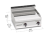 Fry top elettrico con piastra liscia compound da banco Berto’s E7FL8BP-2/CPD - dimensioni L800xP714xH290 mm