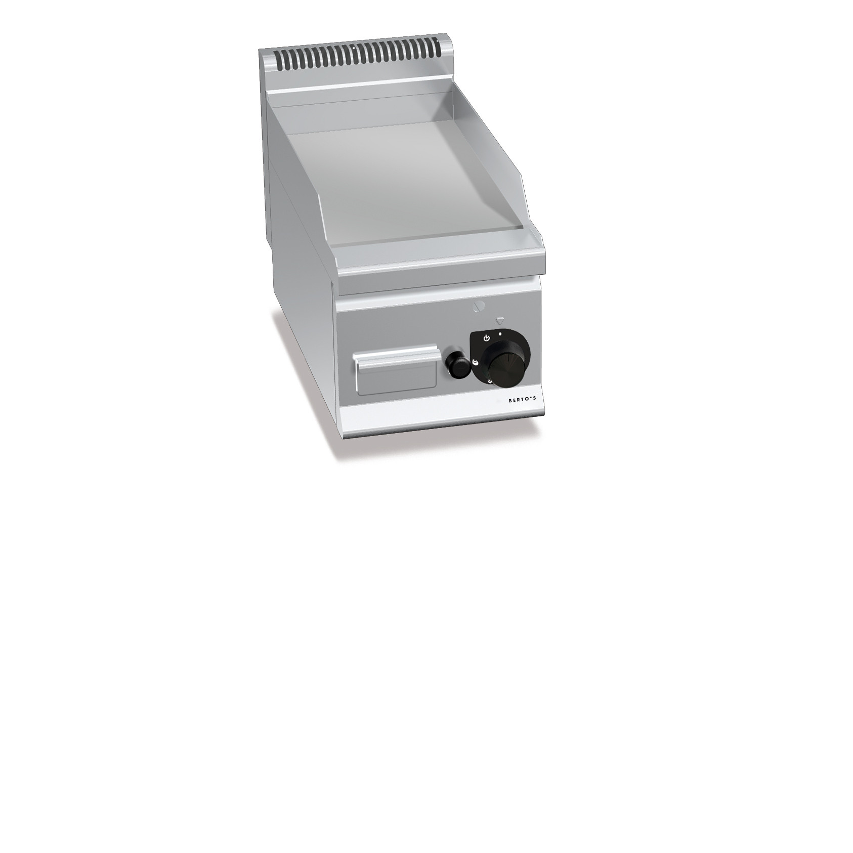 Fry top a gas con piastra liscia da banco | Berto’s G6FL3B | L300xP600xH290 mm | 4 kW