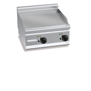 Fry top elettrico con piastra rigata da banco | Berto’s E6FR6BP-2 | L600xP600xH290 mm | 8 kW