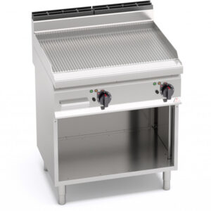 Fry top elettrico con piastra rigata su vano aperto Berto’s E7FR8MP-2