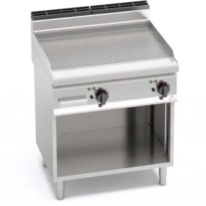 Fry top elettrico con piastra rigata su vano aperto Berto’s E7FR8MP-2