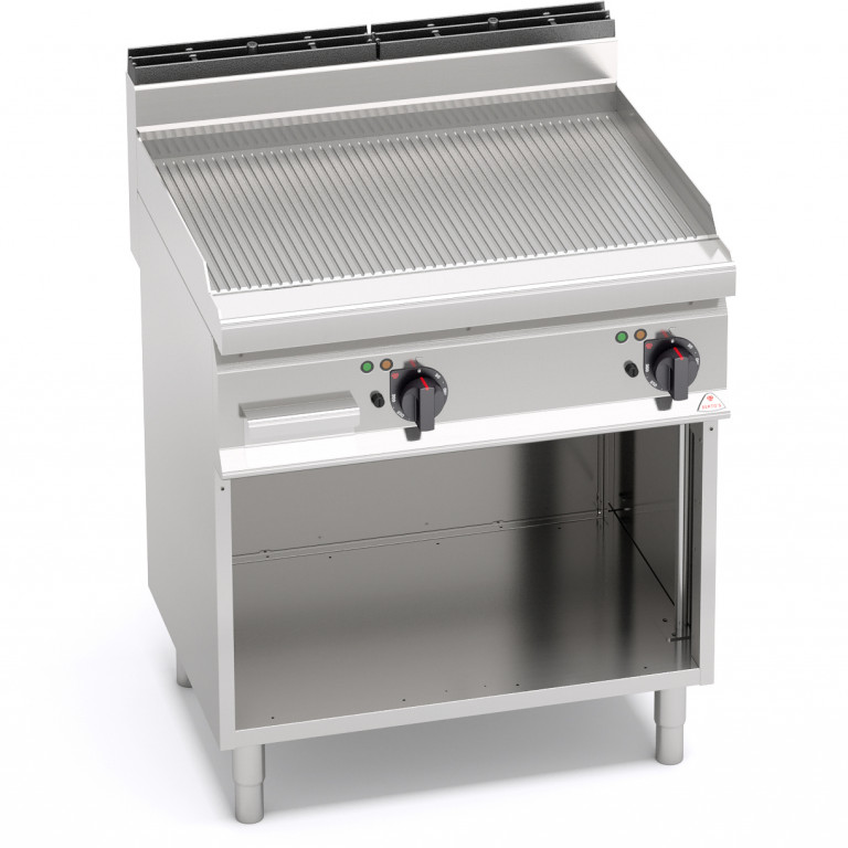 Fry top elettrico con piastra rigata su vano aperto Berto’s E7FR8MP-2