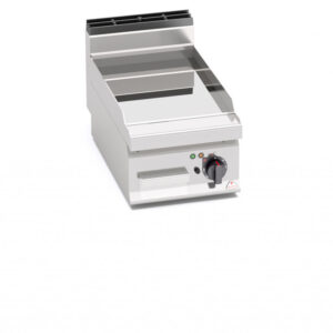 Fry top elettrico con piastra liscia compound da banco | Berto’s E7FL4BP/CPD | L400xP714xH290 mm | 4,8 kW