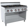 Cucina a gas 6 fuochi su vano aperto | Offcar M7CBG06 | L 1200 × P 730 × H 900 mm | 36 kW