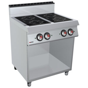 Cucina a induzione 4 zone su vano aperto | Offcar M7CIE04 | L 800 × P 730 × H 900 mm | 14 kW