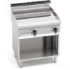 Fry top elettrico con piastra liscia compound su vano aperto Berto’s E7FL8MP-2/CPD