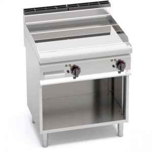 Fry top elettrico con piastra liscia compound su vano aperto Berto’s E7FL8MP-2/CPD