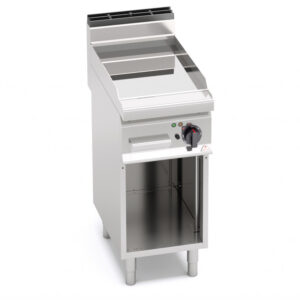 Fry top elettrico con piastra liscia compound su vano aperto Berto’s E7FL4MP/CPD