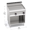 Fry top elettrico con piastra rigata su vano aperto Berto’s E7FR8MP-2 - dimensioni L800xP714xH900 mm