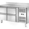 Tavolo frigo ventilato Amitek AK2204-12TN | 4 cassetti | con alzatina | -2/+8 °C | L136xP70xL95 cm