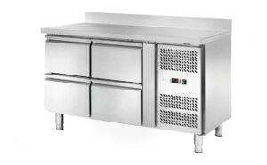 Tavolo frigo ventilato Amitek AK2204-12TN | 4 cassetti | con alzatina | -2/+8 °C | L136xP70xL95 cm