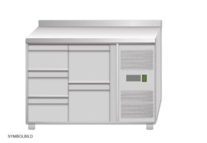 Tavolo frigo ventilato Amitek AK2204-13TN | 5 cassetti | con alzatina | -2/+8 °C | L136xP70xL95 cm