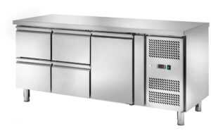 Tavolo frigo ventilato Amitek AK3104-12TN | 4 cassetti | -2/+8 °C | L179,5xP70xL85 cm
