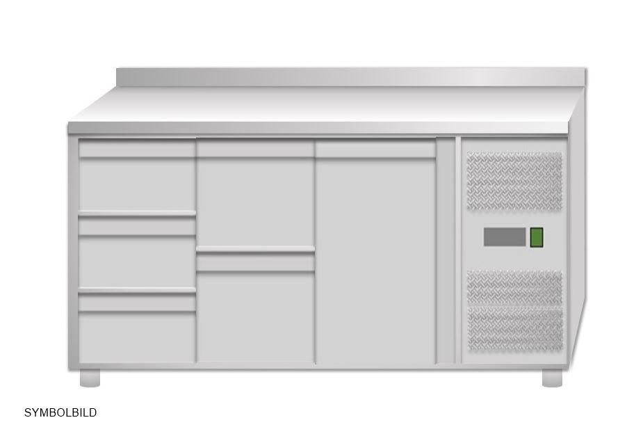 Tavolo frigo ventilato Amitek AK3204-13TN | 5 cassetti | con alzatina | -2/+8 °C | L179,5xP70xL95 cm