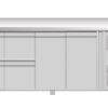 Tavolo frigo ventilato Amitek AK4104-12TN | 4 cassetti e 2 porte | -2/+8 °C | L223xP70xL85 cm