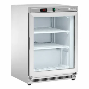 Armadio freezer statico inox Amitek AKM200FG SS | porta in vetro | 140 L | < -18 °C | L60xP58,5xL85 cm