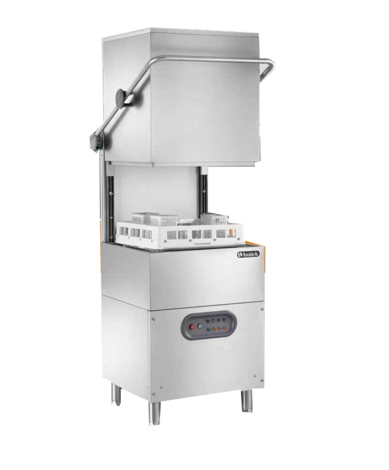 lavastoviglie meccanica a capot – Amitek lsh6001 con dosatore detergente – cesto quadrato 50x50 cm – L70xP76xL146 cm