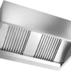 Cappa cubica inox Amitek con motore e LED | Profondità 110 cm