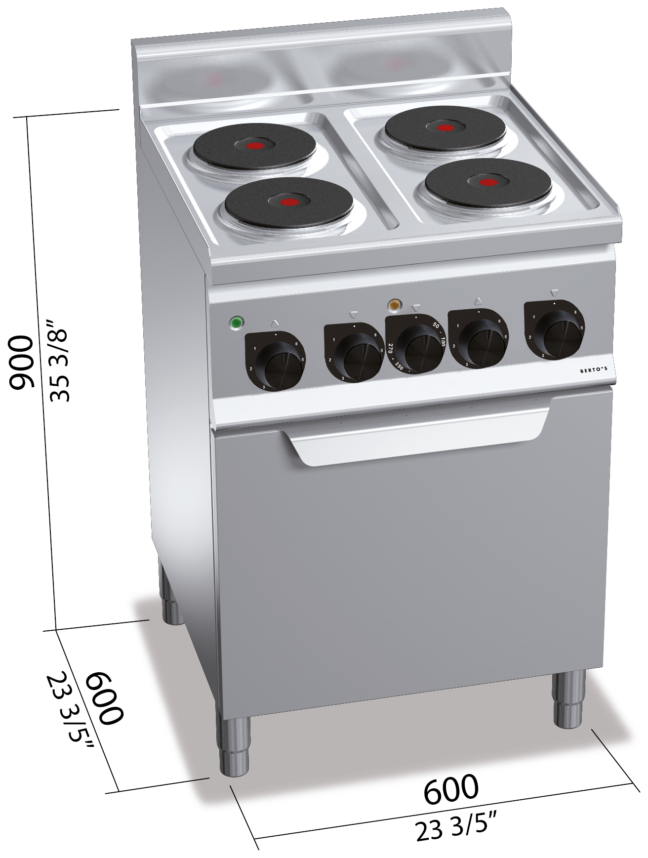 Berto’s E6P4+FE1 – dimensioni 600 × 600 × 900 mm
