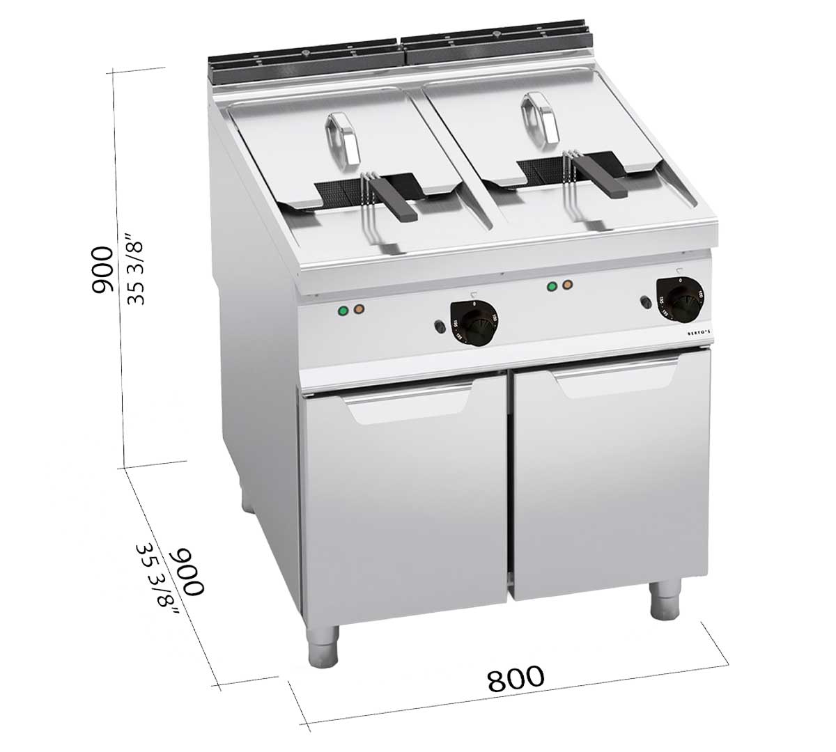 Friggitrice elettrica Berto’s E9F22-8M - dimensioni L800xP900xH900 mm