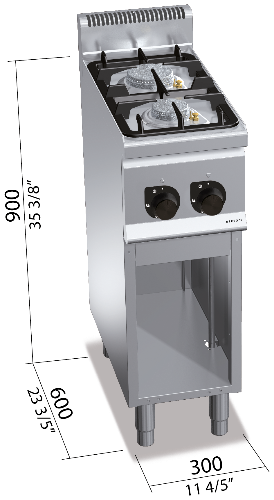Berto’s G6F2MPW con misure L300xP600xH900 mm