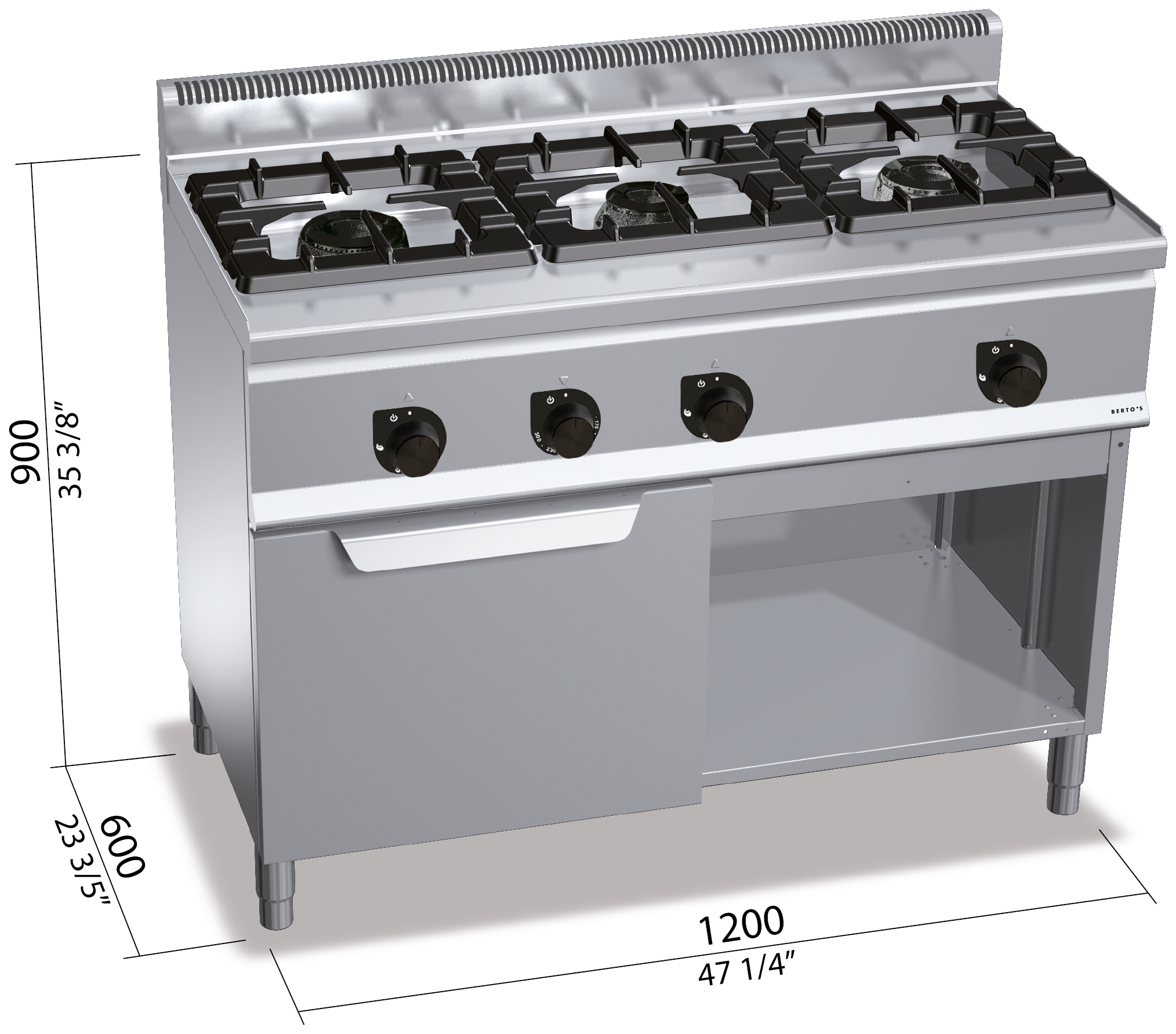 Berto’s G6F3H12+FG1 – dimensioni 1200 × 600 × 900 mm