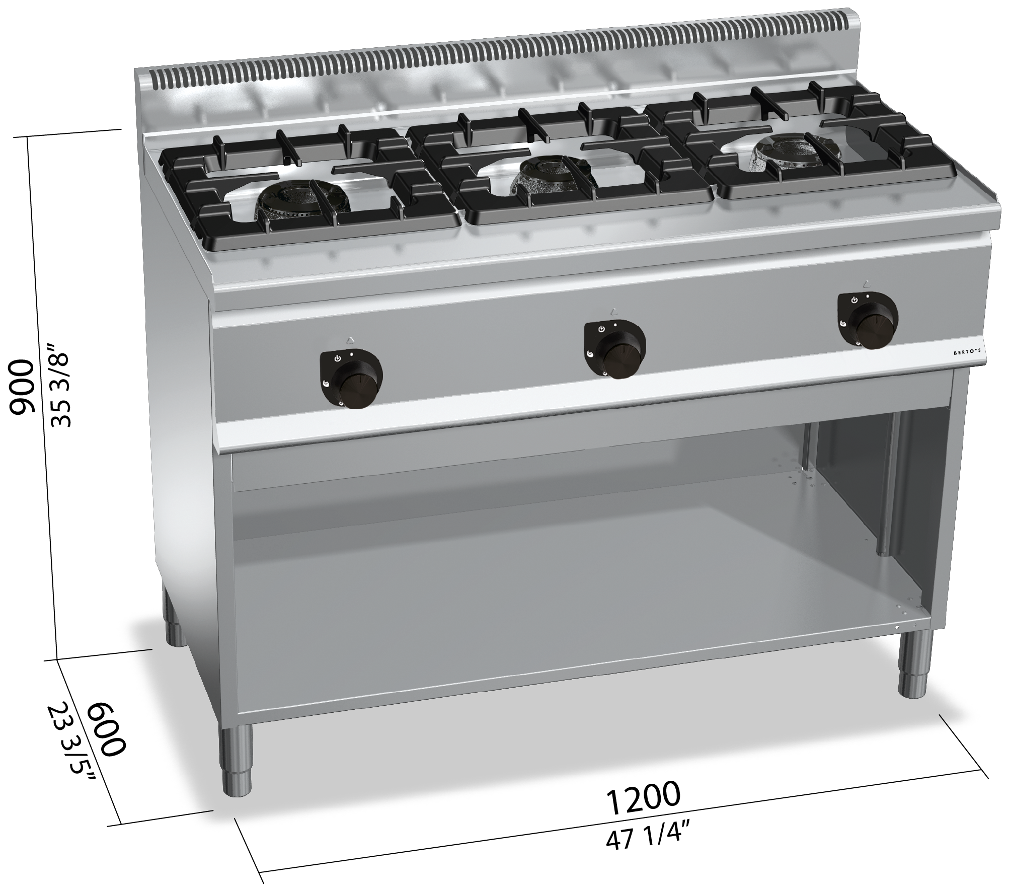 Berto’s G6F3MH12 – dimensioni 1200 × 600 × 900 mm