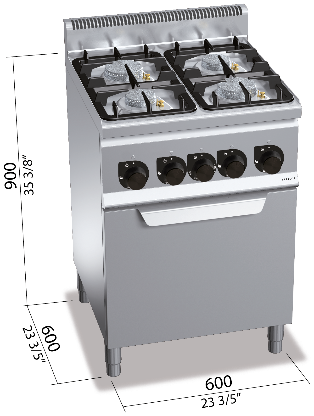 Berto’s G6F4PW+FG1 – dimensioni 600 × 600 × 900 mm