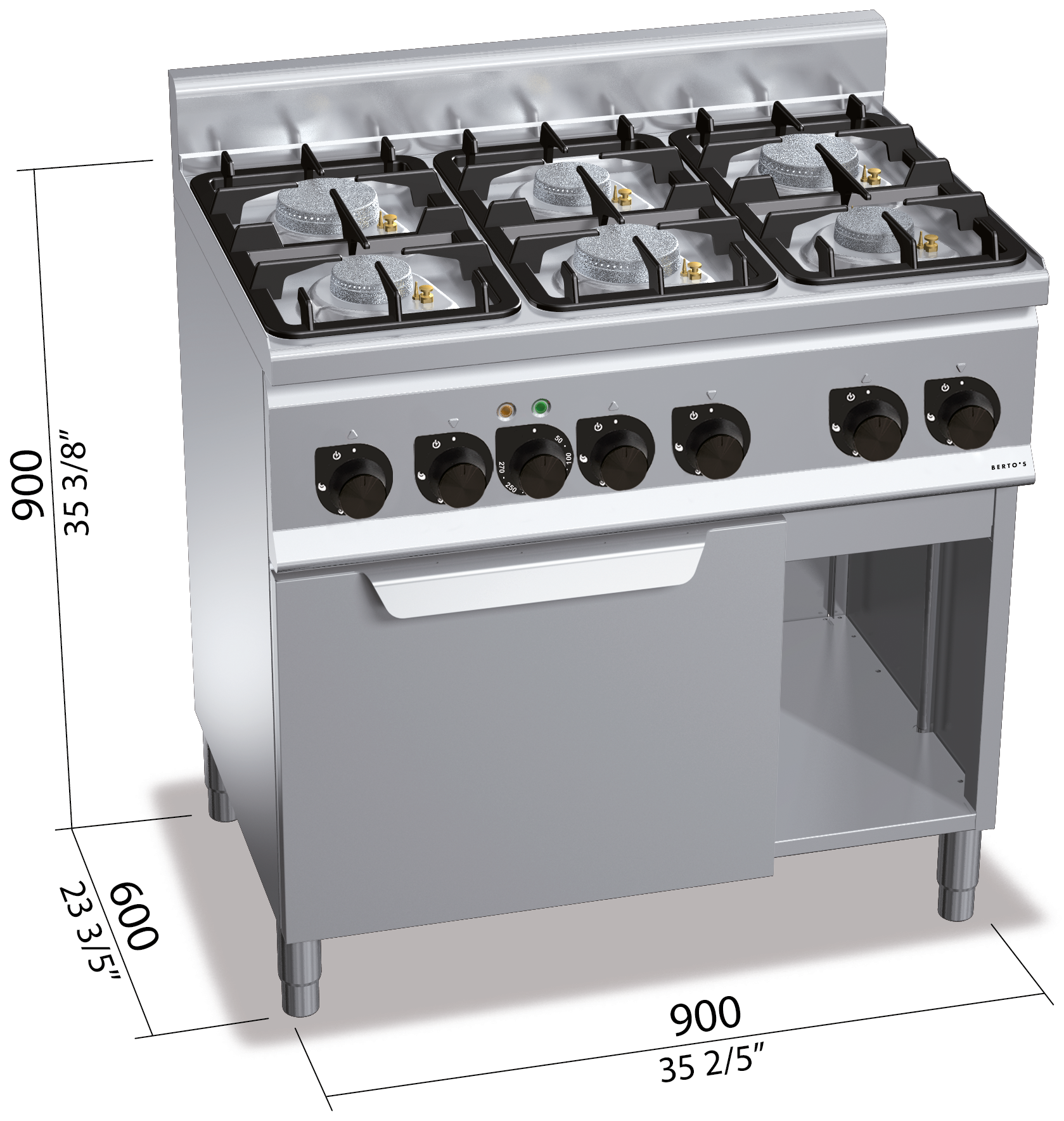 Berto’s G6F6PW+FE1 – dimensioni 900 × 600 × 900 mm