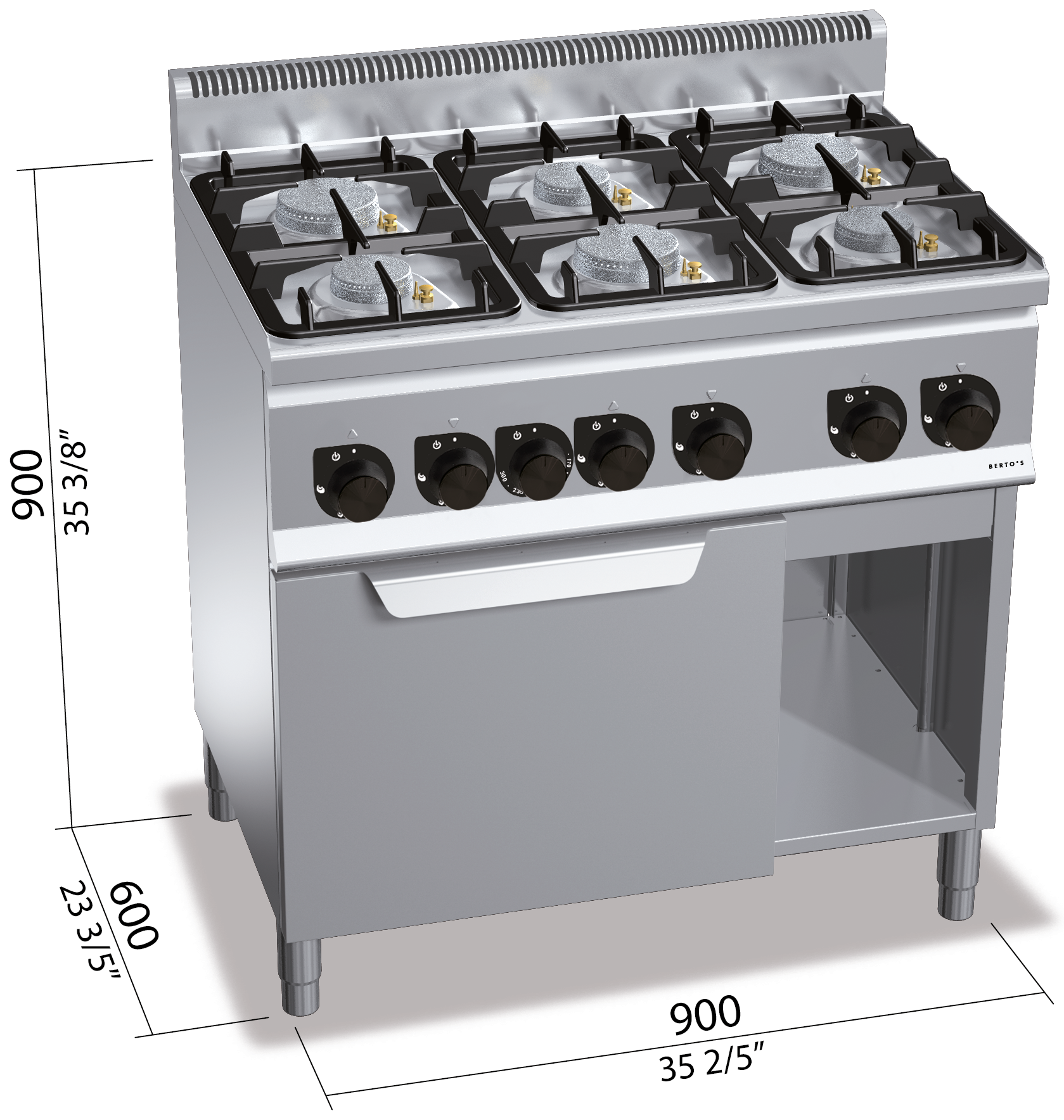 Berto’s G6F6PW+FG1 – dimensioni 900 × 600 × 900 mm
