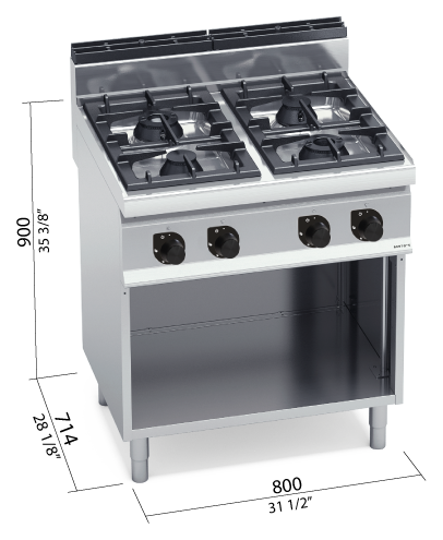 Berto’s G7F4M e G7F4MP – dimensioni 800 × 714 × 900 mm