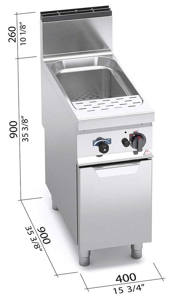 Berto’s G9CP40 – dimensioni L400xP900xH900 mm, immagine quotata