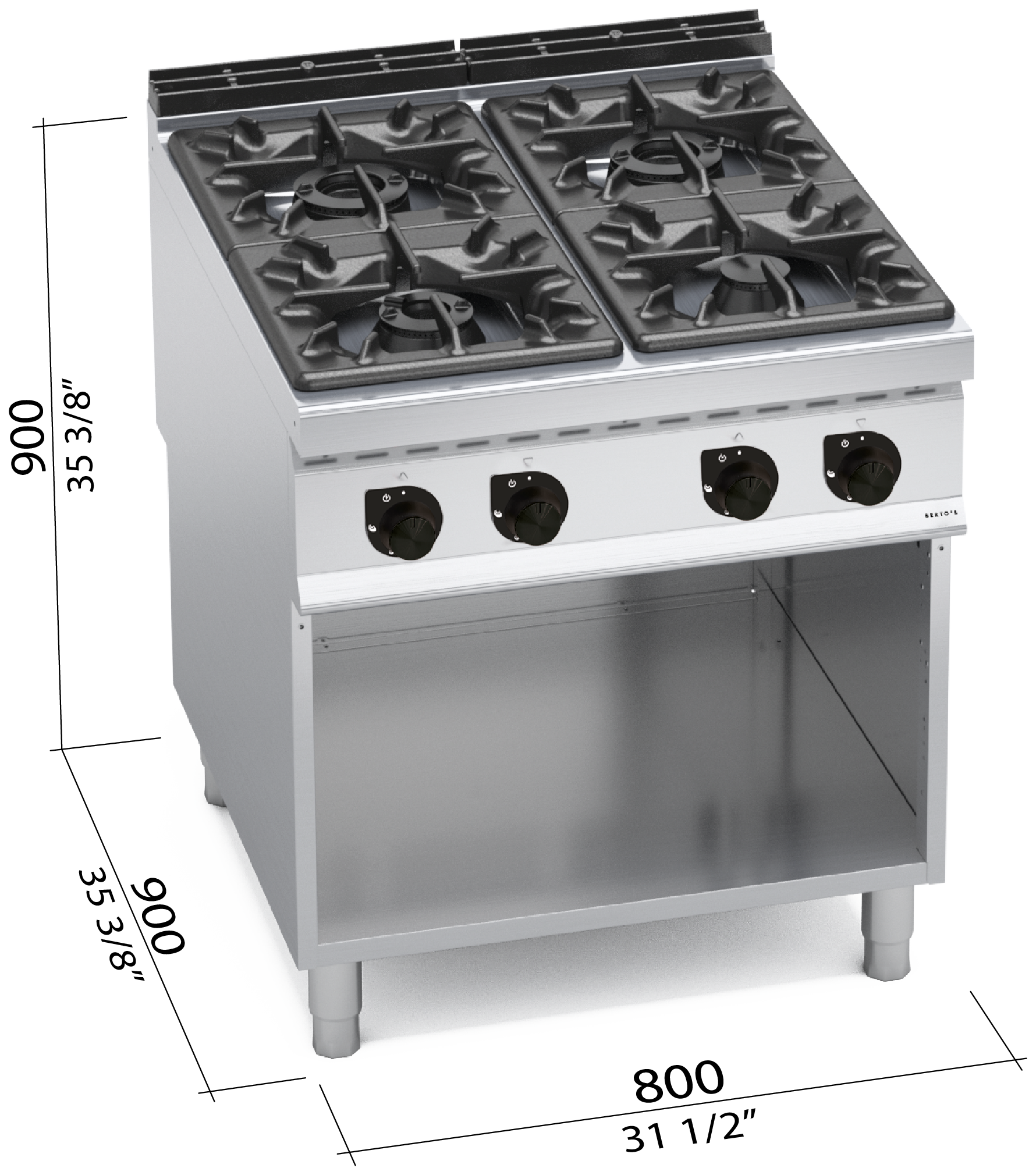 Berto’s G9F4M – dimensioni 800 × 900 × 900 mm