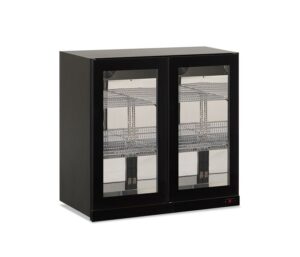 Frigo vetrina pensile ventilato 2 ante COLD WALL 200 BLK – -2°C/+10°C – L90×P56,5×H85,2 cm