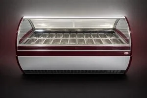 ORION EVO' G12 – vetrina gelateria 24 gusti gelato – ventilata – Temp. -20/-18 °C Dim. Cm. 219,2x106x133,6h